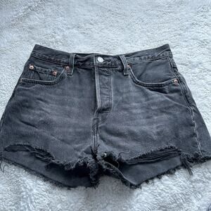 Levi’s Women’s Black 501 HR Shorts Sz 29 Grunge Indie Emo Core Summer Casual